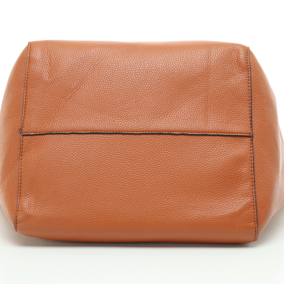 Faux Leather Shoulder Tote Bucket Work Bag Satchel 12x12x9 Brown/Gold - Picture 8 of 15